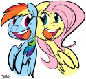 1259artist3Abriskby_artist3Arose_color_Creepy_grin_fluttershy_rainbow_dash.