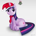 133twilight_sparkle_under_mistletoe_by_neroq-d4j7avy.