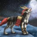 17109_Wolf_Howl___Samurai_Boy_by_derSheltie.