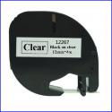 74149_12mm-Black-on-Clear-Adhesive-Laminating-Compatible-Dymo-Letratag-Plastic-Cartridge-12267-For-Dymo-Label-Maker.